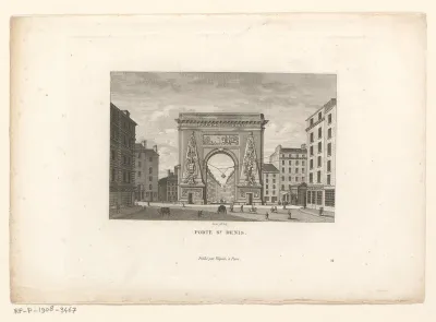 Gezicht op de Porte Saint-Denis te Parijs