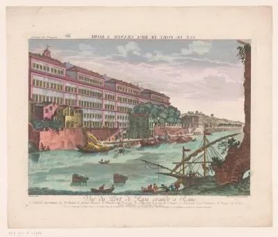 Gezicht op de Porto di Ripa Grande te Rome