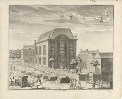 Gezicht op de Portugese Synagoge te Den Haag