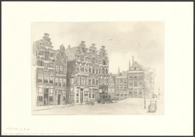Gezicht op de Prins Hendrikkade en de brug over de Martelaarsgracht