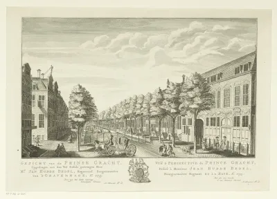 Gezicht op de Prinsegracht te Den Haag