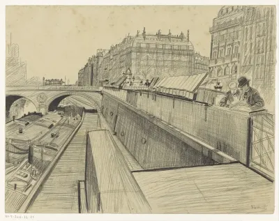 Gezicht op de Quai des Grands-Augustins te Parijs