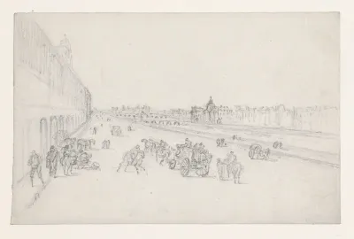 Gezicht op de quais naar de Pont des Arts en het Institut de France