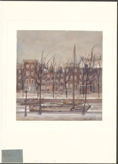 Gezicht op de Reguliersgracht in de winter