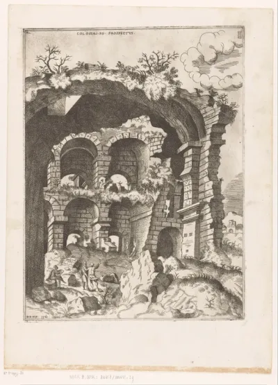 Gezicht op de resten van het Colosseum te Rome