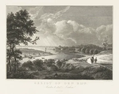 Gezicht op de Rijn beneden Arnhem