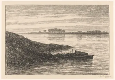 Gezicht op de Rijn bij Elten