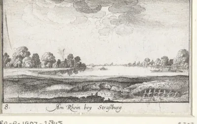 Gezicht op de Rijn bij Straatsburg