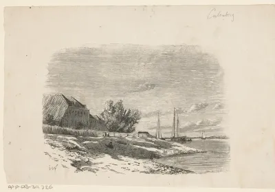 Gezicht op de rivier de Lek te Culemborg