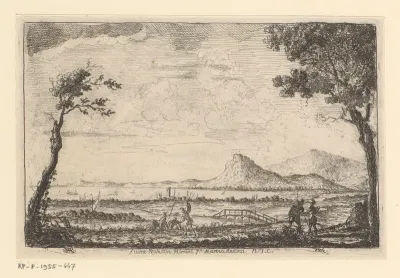 Gezicht op de rivier de Rubicon te Rimini