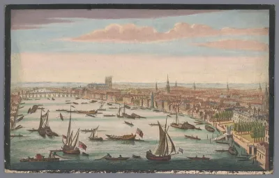 Gezicht op de rivier de Theems en de stad Londen gezien vanaf de noordwestzijde