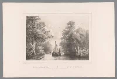 Gezicht op de rivier in Pontianak