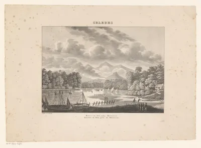Gezicht op de rivier van Goa