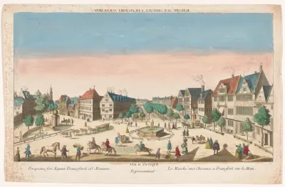 Gezicht op de Rossmarkt te Frankfurt am Main