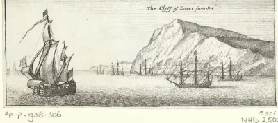 Gezicht op de rotsen van Dover