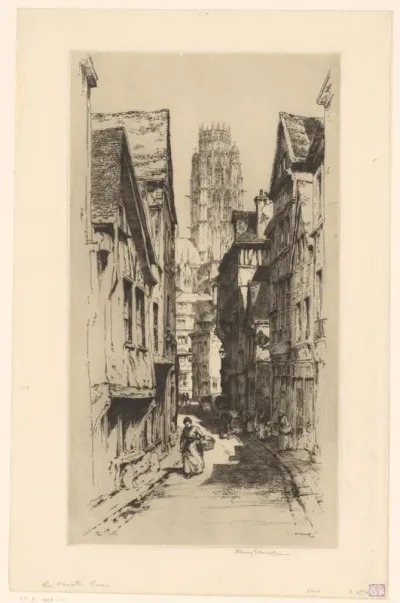 Gezicht op de Rue Damiette in Rouen