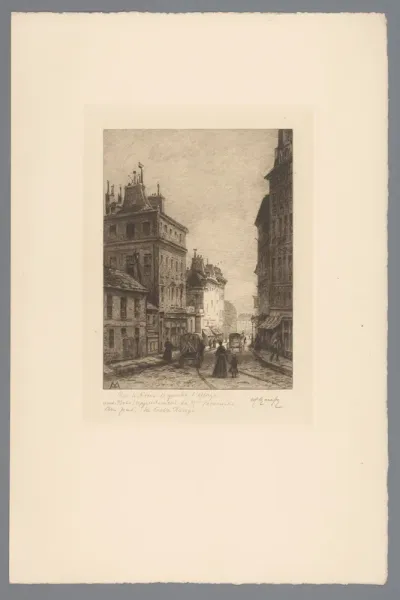 Gezicht op de rue de Sèvres in Parijs