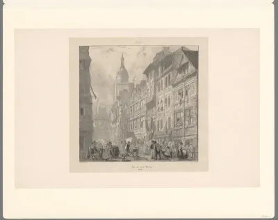 Gezicht op de Rue du Gros-Horloge te Rouen