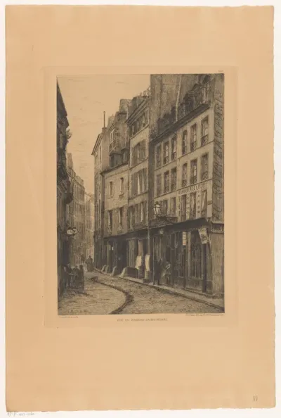 Gezicht op de Rue Renard-Saint Merri te Parijs