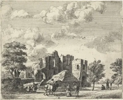Gezicht op de ruïne van Brederode, Haarlem