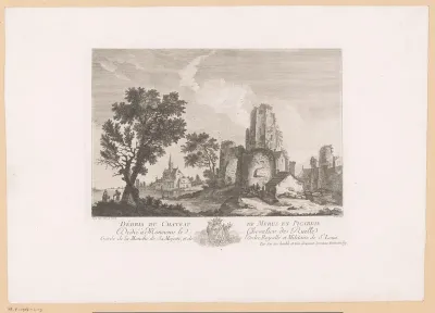 Gezicht op de ruïne van Chateau de Meru