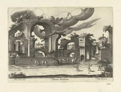 Gezicht op de ruïne van de thermen van Diocletianus