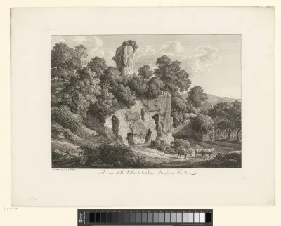 Gezicht op de ruïne van de Villa Publius Ventidius Bassus in Tivoli