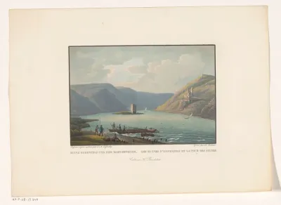Gezicht op de ruïne van Ehrenfels en de Mäuseturm