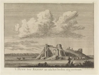 Gezicht op de ruïne van het Huis ter Kleef, Haarlem