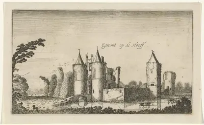 Gezicht op de ruïne van het kasteel van Egmond
