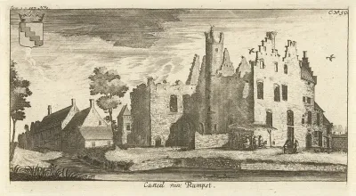 Gezicht op de ruïne van het kasteel van Rumst