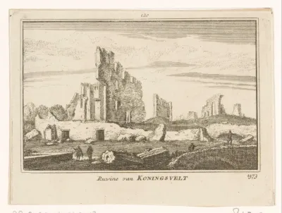 Gezicht op de ruïne van het klooster Koningsveld, 1573