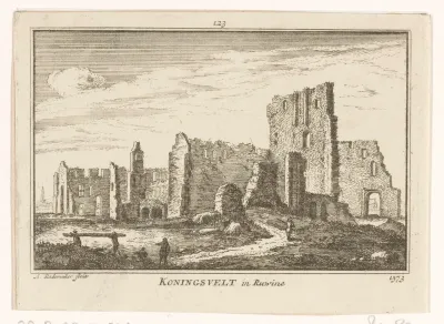 Gezicht op de ruïne van het klooster Koningsveld, 1573
