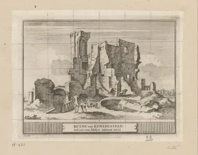 Gezicht op de ruïne van het klooster Koningsveld