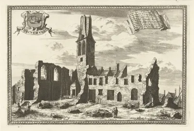 Gezicht op de ruïne van het klooster Koningsveld