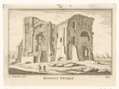 Gezicht op de ruïne van het Konings Uithof, 1573