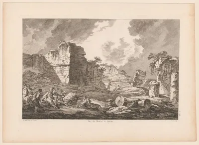 Gezicht op de ruïne van het Theater van Sparta