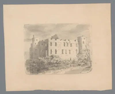 Gezicht op de ruïne van Kasteel de Haar in Haarzuilens