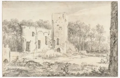 Gezicht op de ruïne van Kasteel Egmond