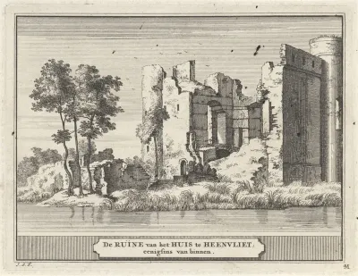 Gezicht op de ruïne van Kasteel Heenvliet