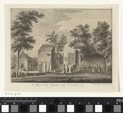 Gezicht op de ruïne van kasteel 't Zand, Katwijk