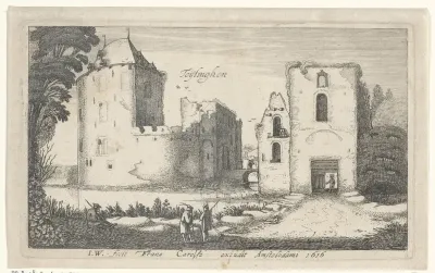 Gezicht op de ruïne van kasteel Teylingen