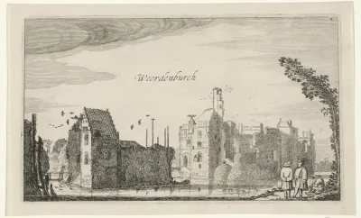 Gezicht op de ruïne van kasteel Waardenburg