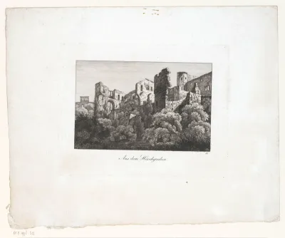 Gezicht op de ruïne van Schloss Heidelberg