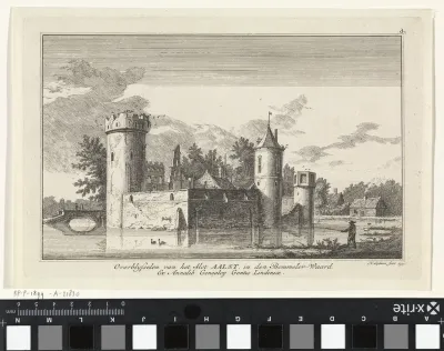 Gezicht op de ruïne van slot Aalst