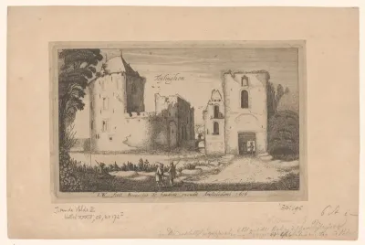 Gezicht op de ruïne van Slot Teylingen