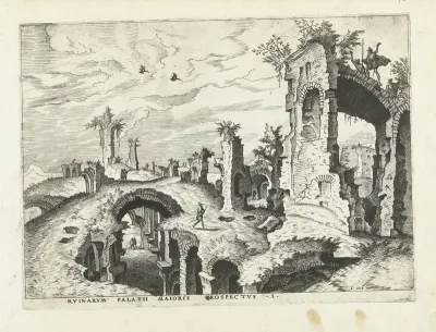 Gezicht op de ruïnes op de Palatijn
