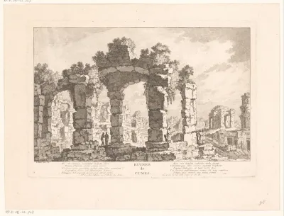Gezicht op de ruïnes van Cumae