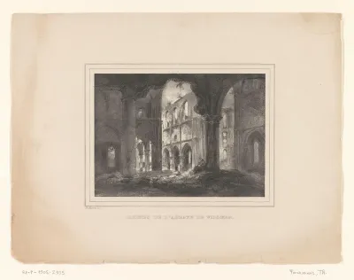 Gezicht op de ruïnes van de abdij van Villers