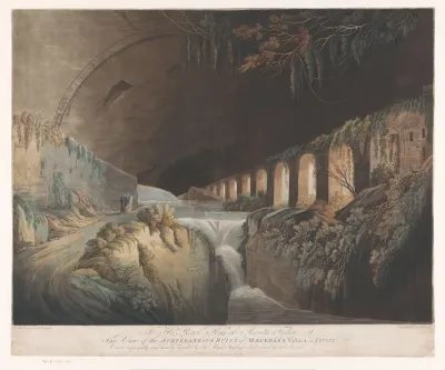 Gezicht op de ruïnes van de Villa Maecenas te Tivoli